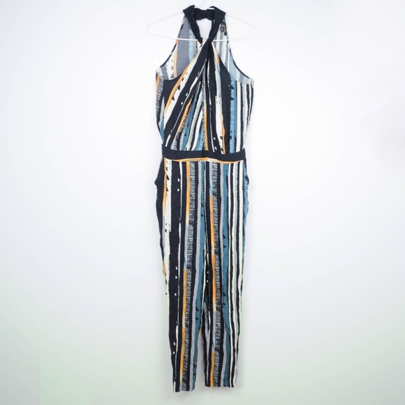 Ella Moss Fjordic Jumpsuit Stripe Halter - Picture 2 of 7